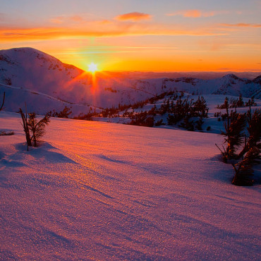 Mountain Snow Sunset